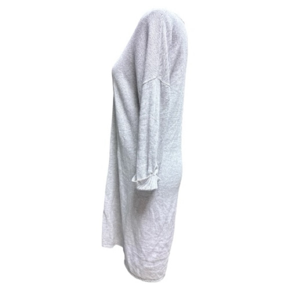 Garnet Hill Light Gray Linen Sweater Dress Size 2 - Picture 2 of 7